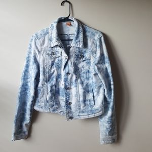 Jou Jou Acid wash bleach tie dye denim jacket